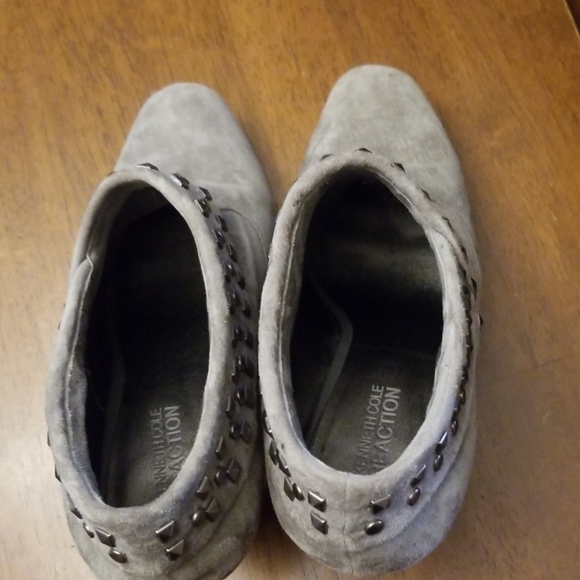 Gray suede leather ankle boots - Picture 4 of 8